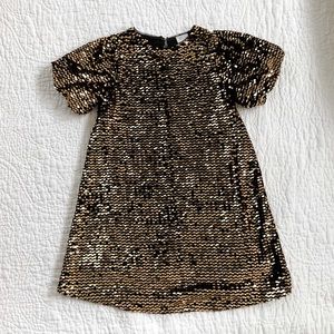 Zara Kids Black and Gold Sequin Dress